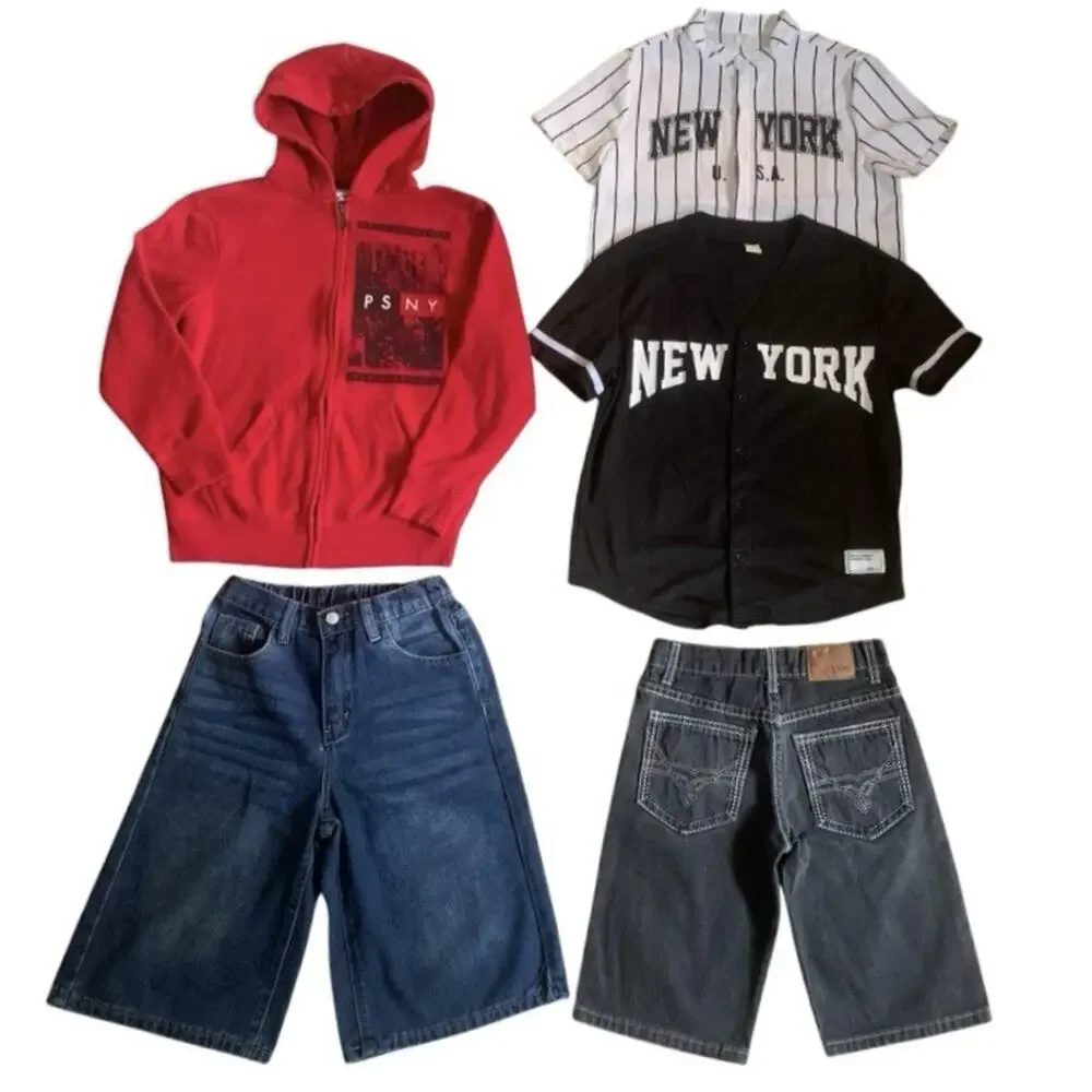 Boys Size 10 Clothing Lot Y2K Streetwear Style Jorts New York Jerseys Hoodie